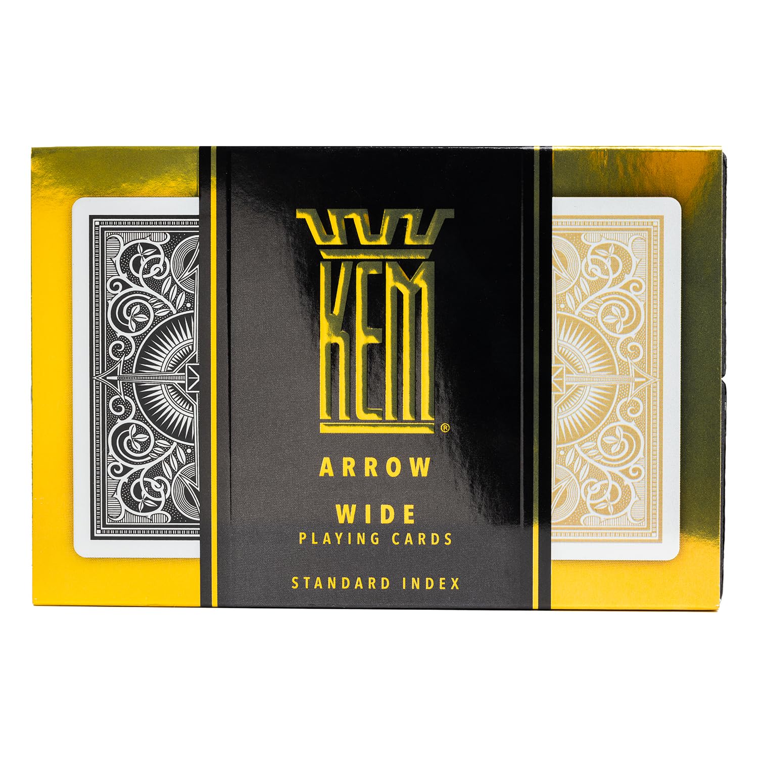KEM Arrow Black and Gold Plastic Playing Cards, Standard Index